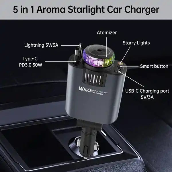 5-in-1 Starlight Car Charger and diffuser