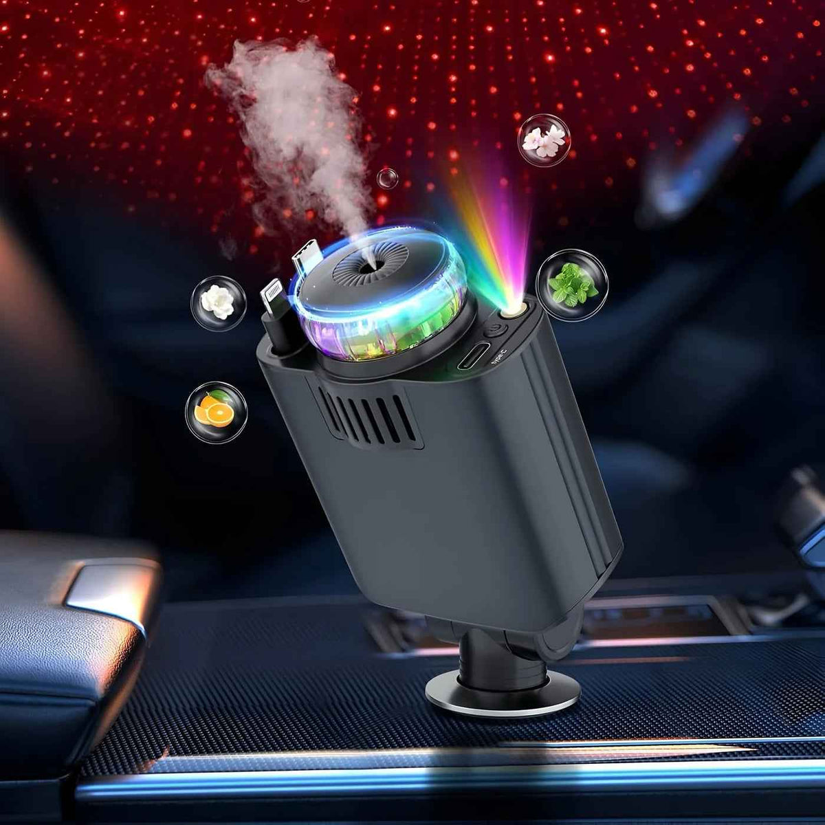 5-in-1 Starlight Car Charger and diffuser