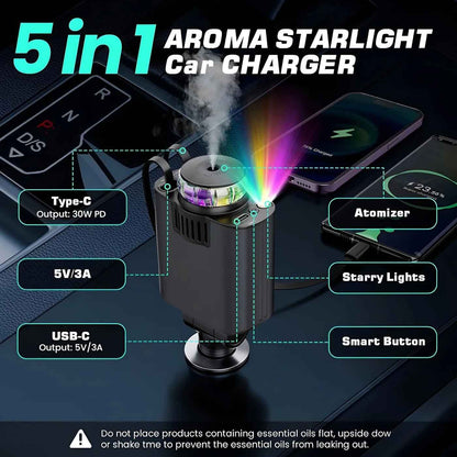 5-in-1 Starlight Car Charger and diffuser