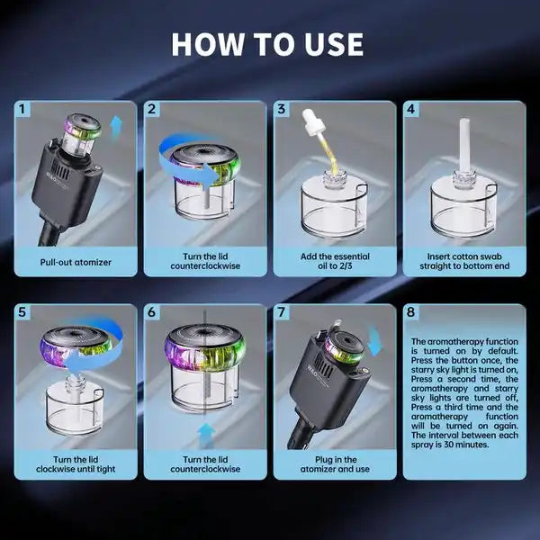 5-in-1 Starlight Car Charger and diffuser