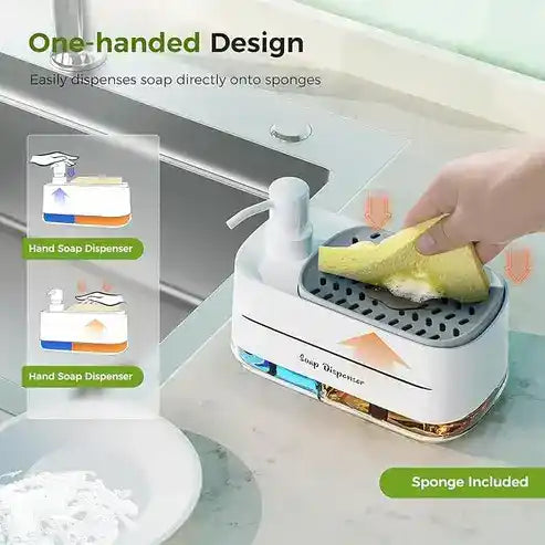 🧴 Stainless Steel Kitchen Soap Dispenser – Refillable Countertop Pump for Dish or Hand Soap