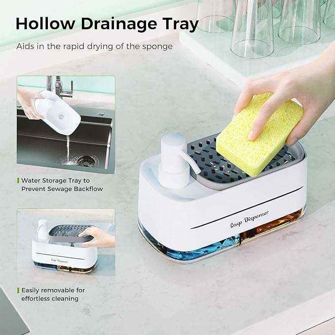 🧴 Stainless Steel Kitchen Soap Dispenser – Refillable Countertop Pump for Dish or Hand Soap