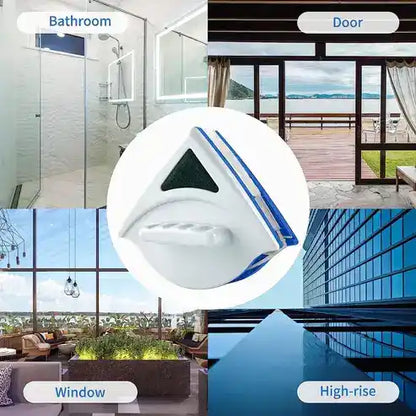 Magnetic Double-Sided Glass Cleaner – Window Cleaning Tool for Double-Glazed Windows | Strong Magnet Window Wiper for High-Rise & Home Use