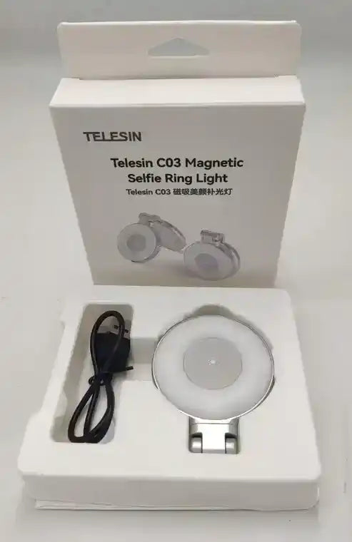 TELESIN LED Magnetic Selfie Light – Adjustable Brightness for Phone Cameras