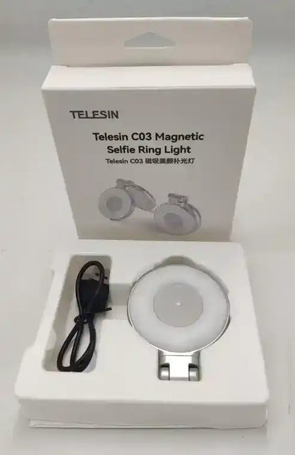 TELESIN LED Magnetic Selfie Light – Adjustable Brightness for Phone Cameras